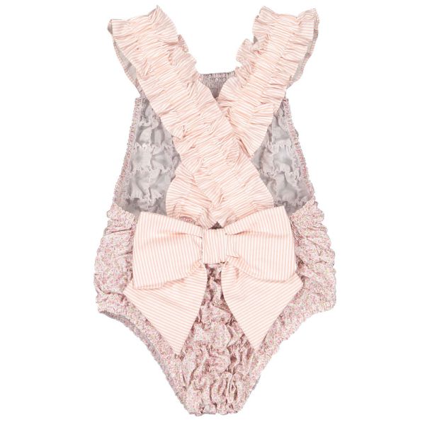 Pink Candy Floral Frilled Swimsuit