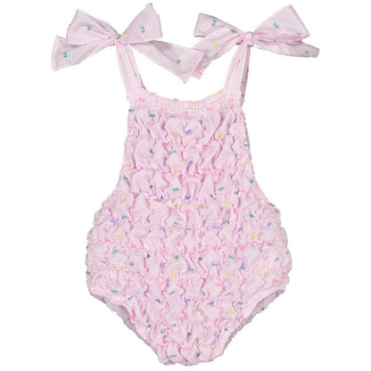 Plumeti Stripes Cotton Frilled Swimsuit