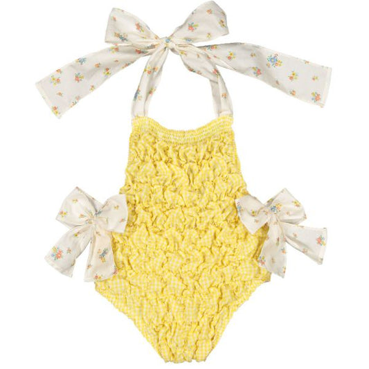 Provence Cotton Frilled Swimsuit