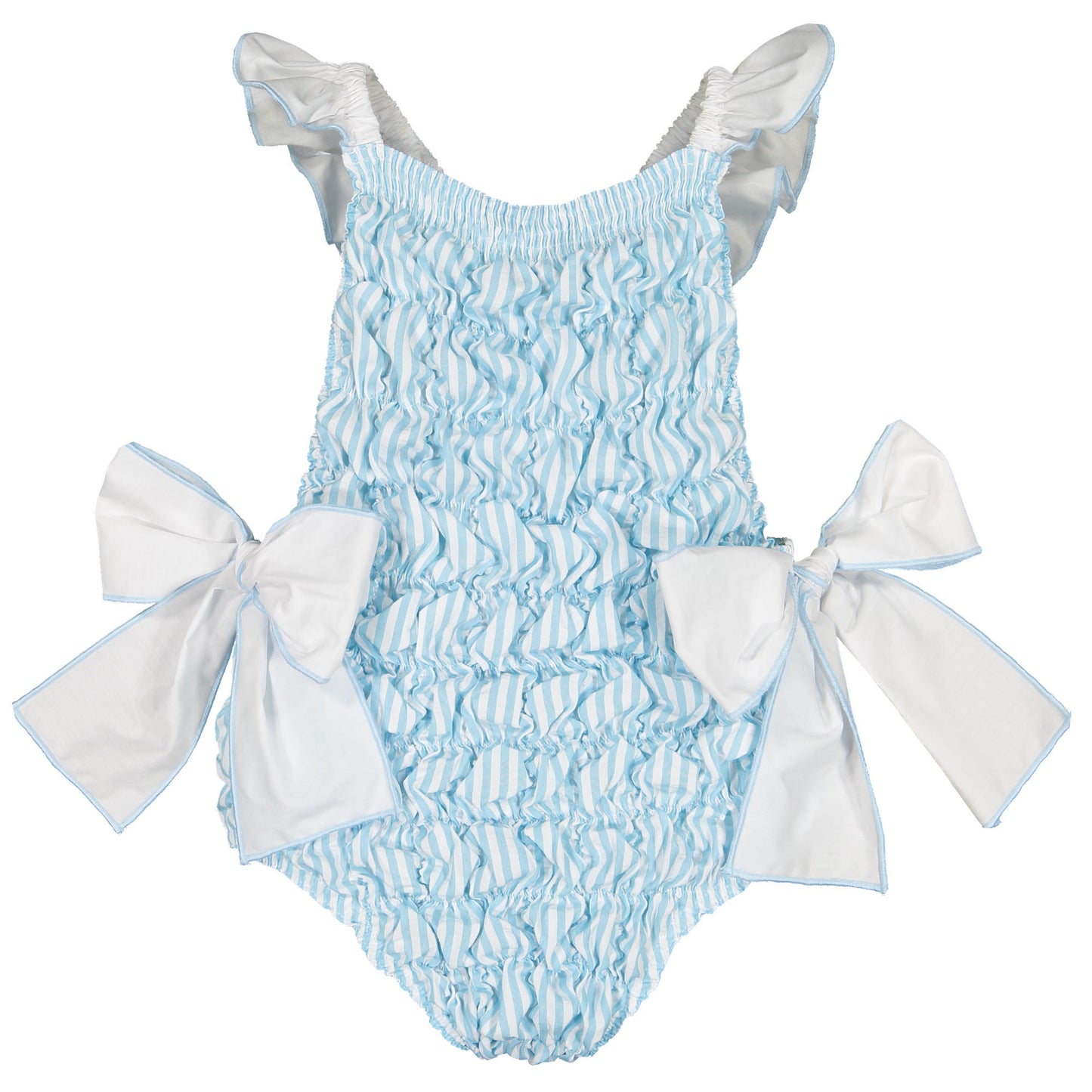 Blue Garden  Cotton Frilled Swimsuit