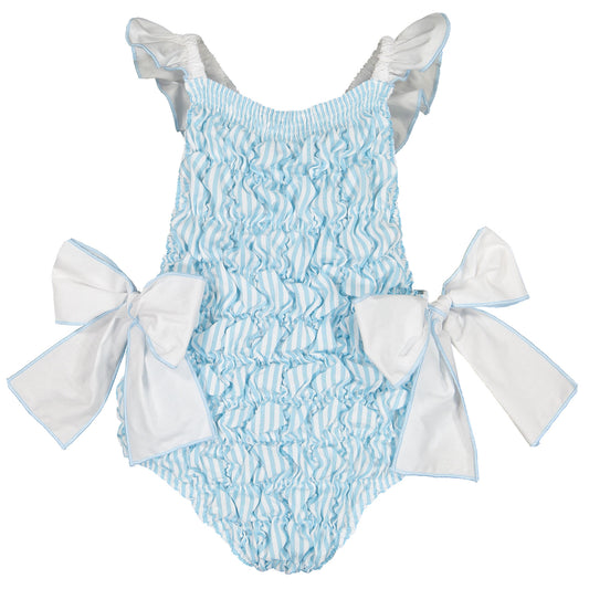 Blue Garden  Cotton Frilled Swimsuit