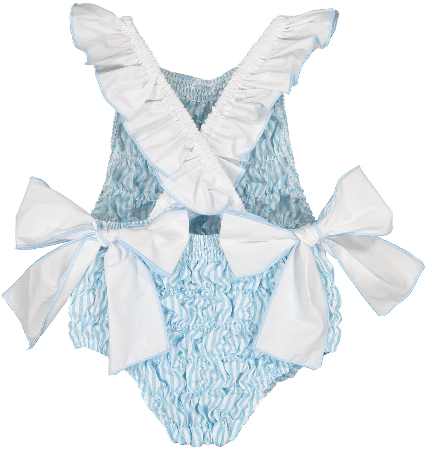 Blue Garden  Cotton Frilled Swimsuit