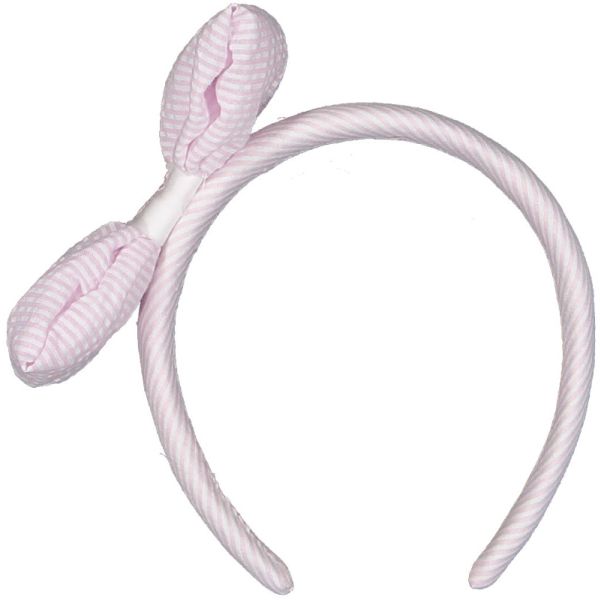 Pink Seersucker Headband
