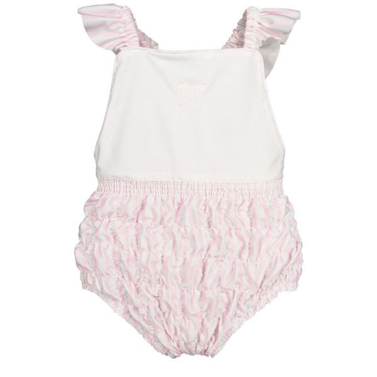 Stripes Pink Frilled Swimsuit