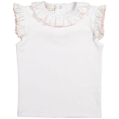 Pink Trim Frilled Top
