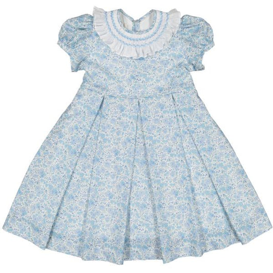 Blue Ditsy Floral Dress