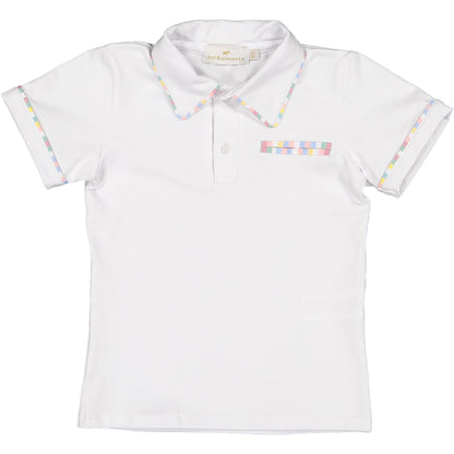 Rainbow Gingham Boy Polo