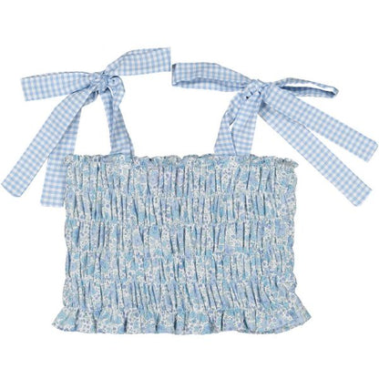 Maryland Blue Ditsy Floral Top