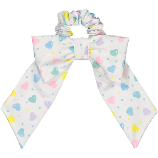 Multicolor Hearts Lycra Scrunchie