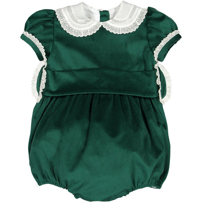 Green Velvet Romper