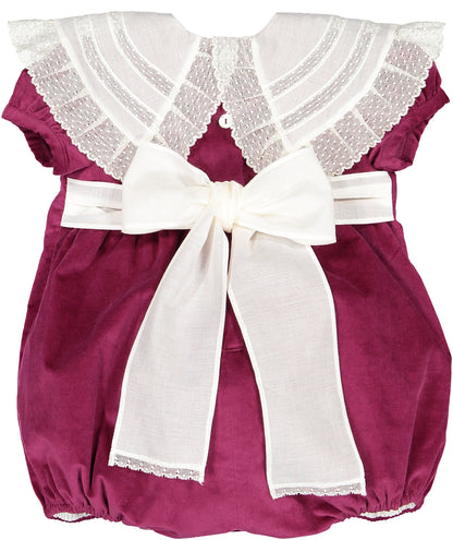 Aubergine Velvet Romper