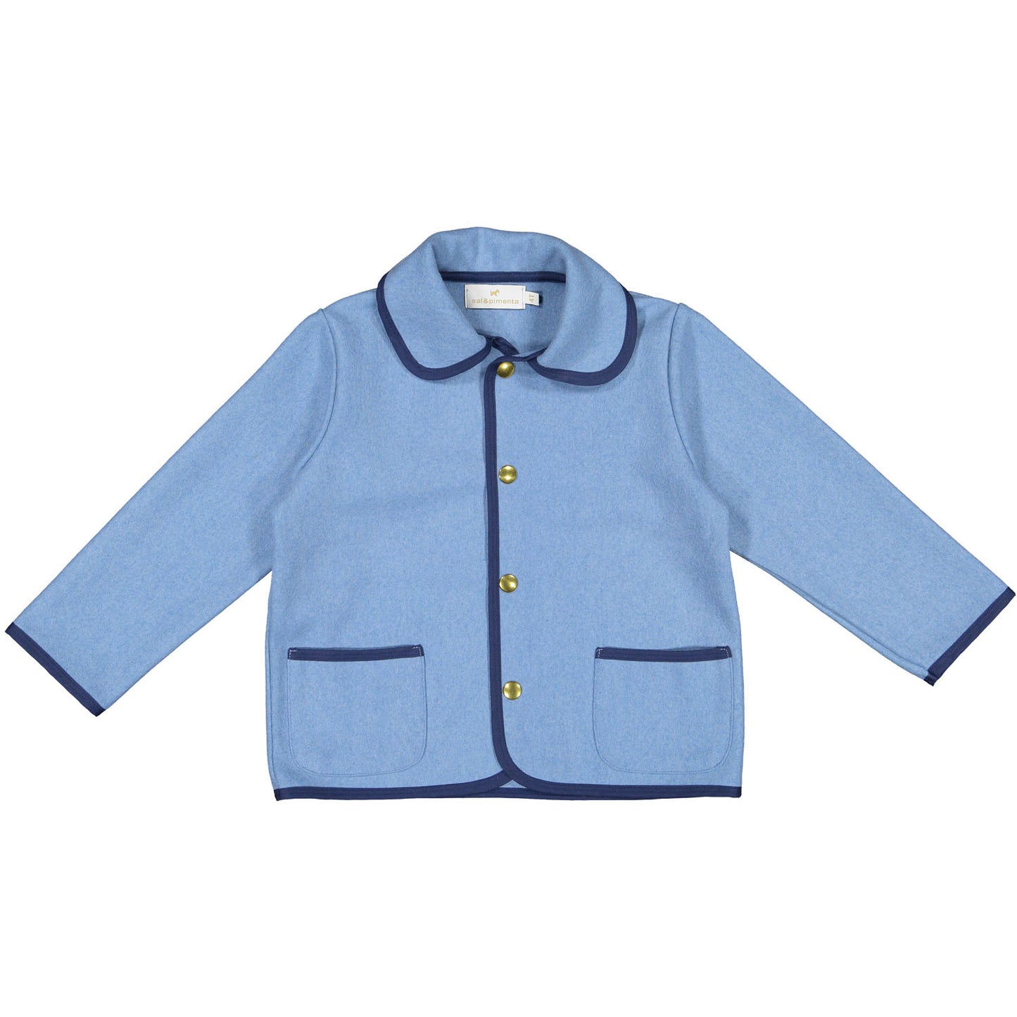 Blue Boy Classic Coat with Navy Trim