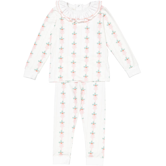 Pink Mistletoe Girl Pajama