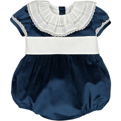Navy Velvet Romper