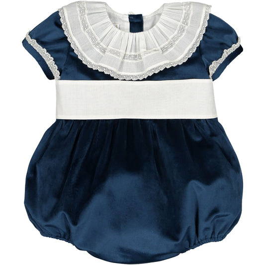 Navy Velvet Romper