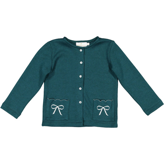 Green Pocket Bows Cardigan