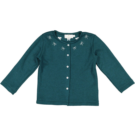 Green Collar Bows Cardigan