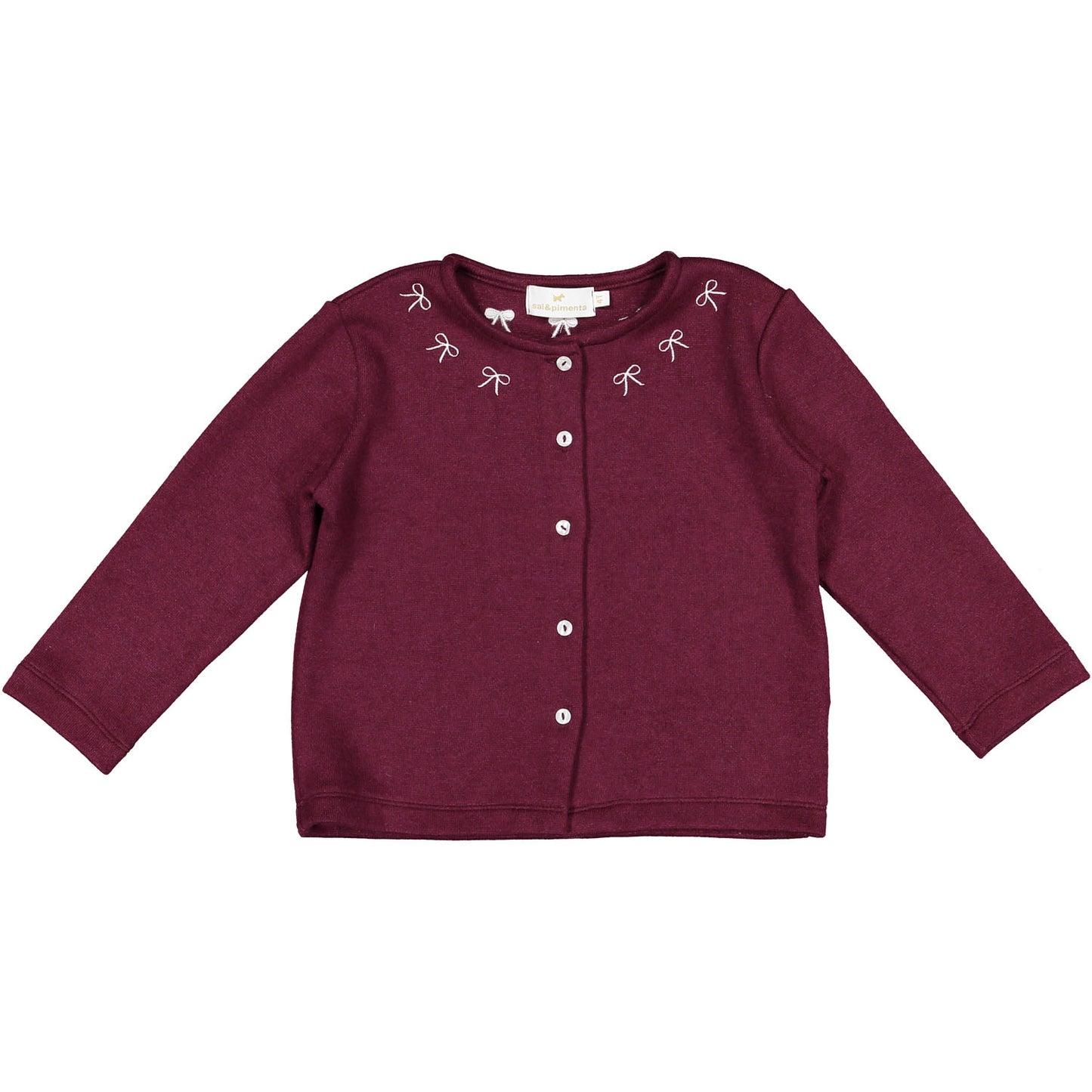 Burgundy Collar Bows Cardigan