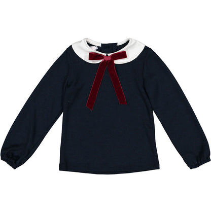 Maryland Burgundy Bow Velvet Shirt