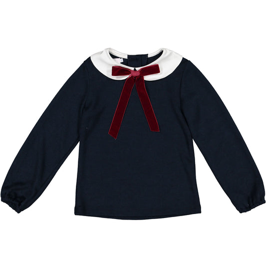 Maryland Burgundy Bow Velvet Shirt
