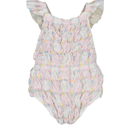 Patchwork Frilled Swimsuit