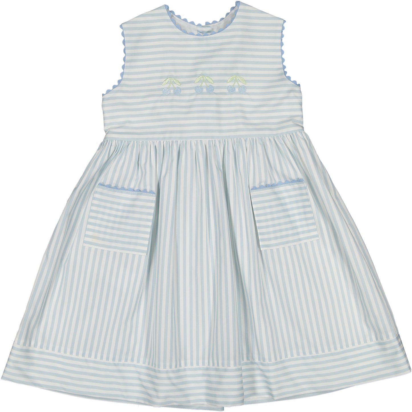 PRE-ORDER Blue Cherries Stripes Dress