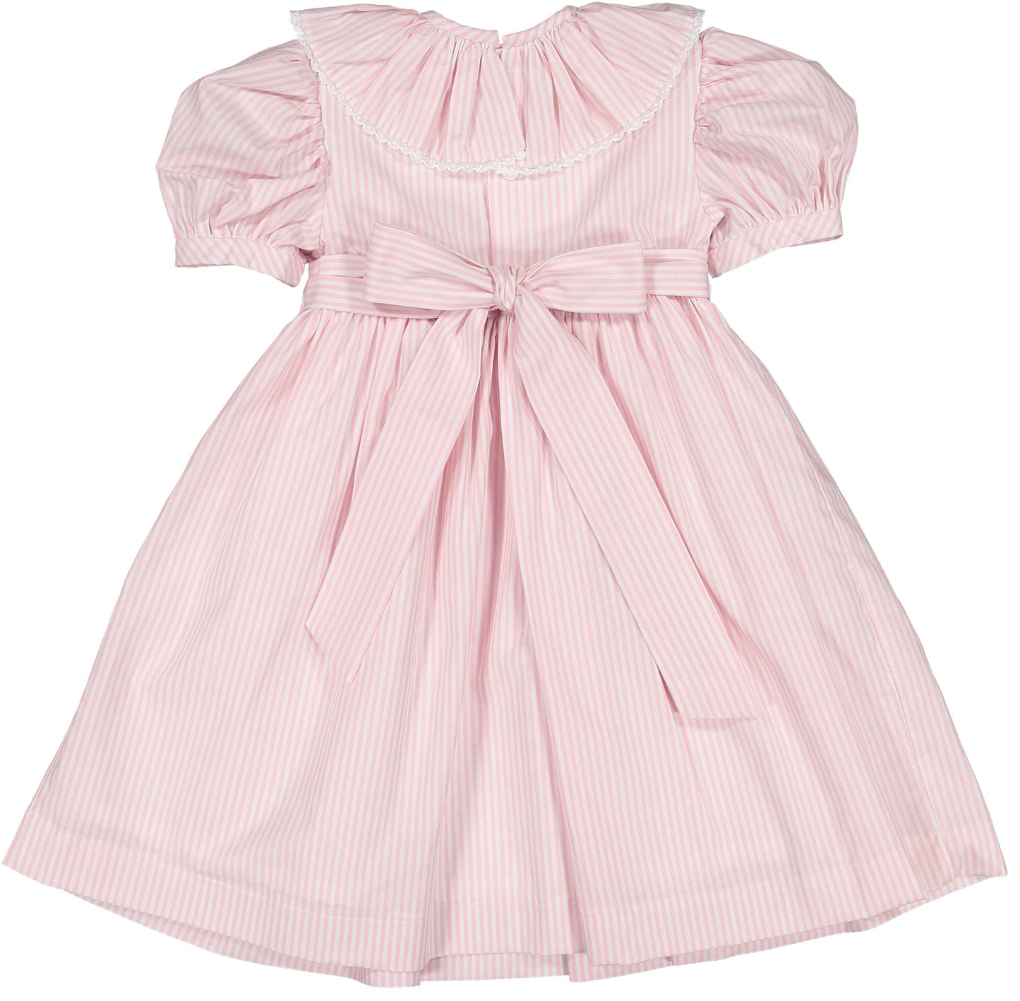 Rosé Stripes Smocked Dress