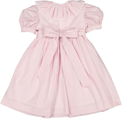 Rosé Stripes Smocked Dress