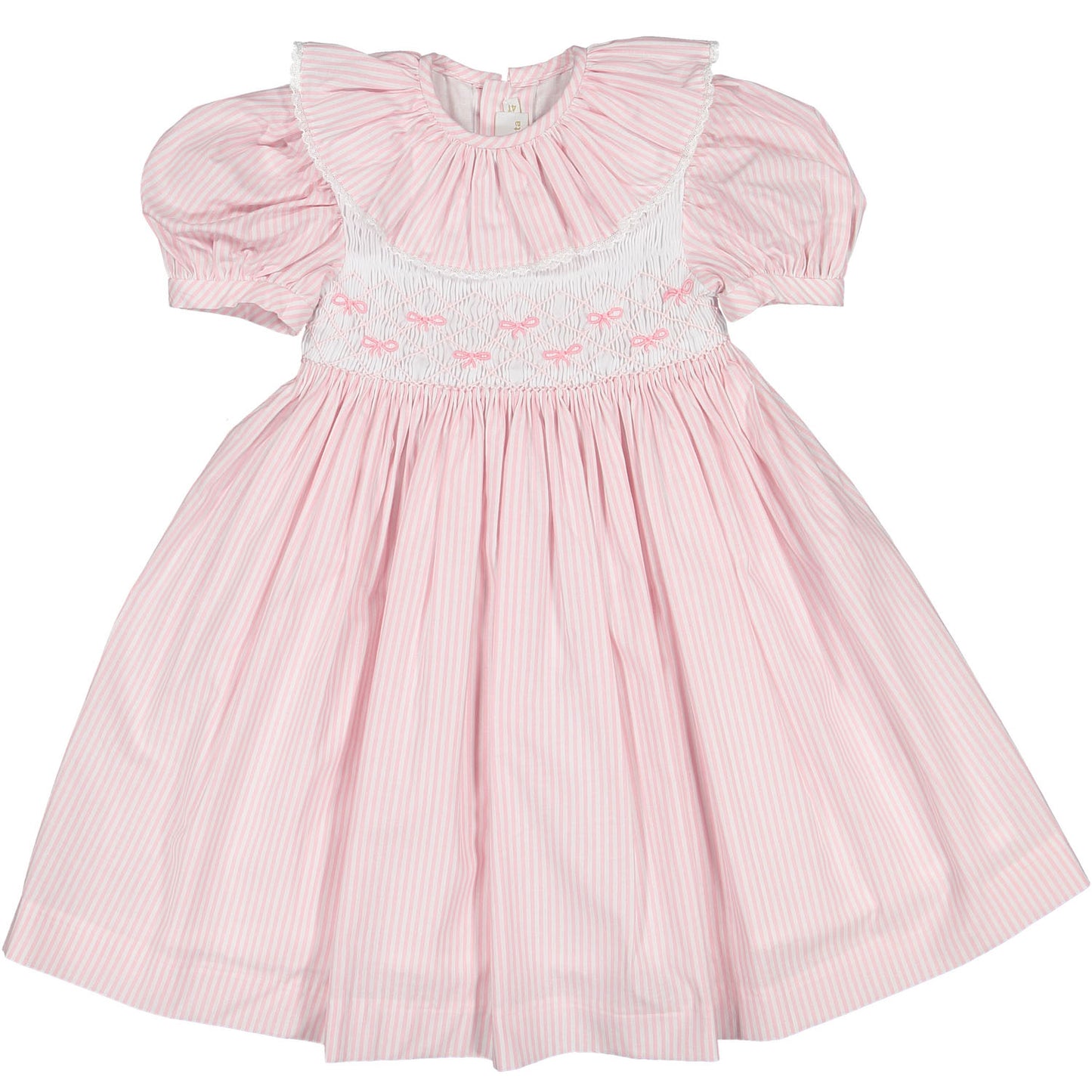 Rosé Stripes Smocked Dress