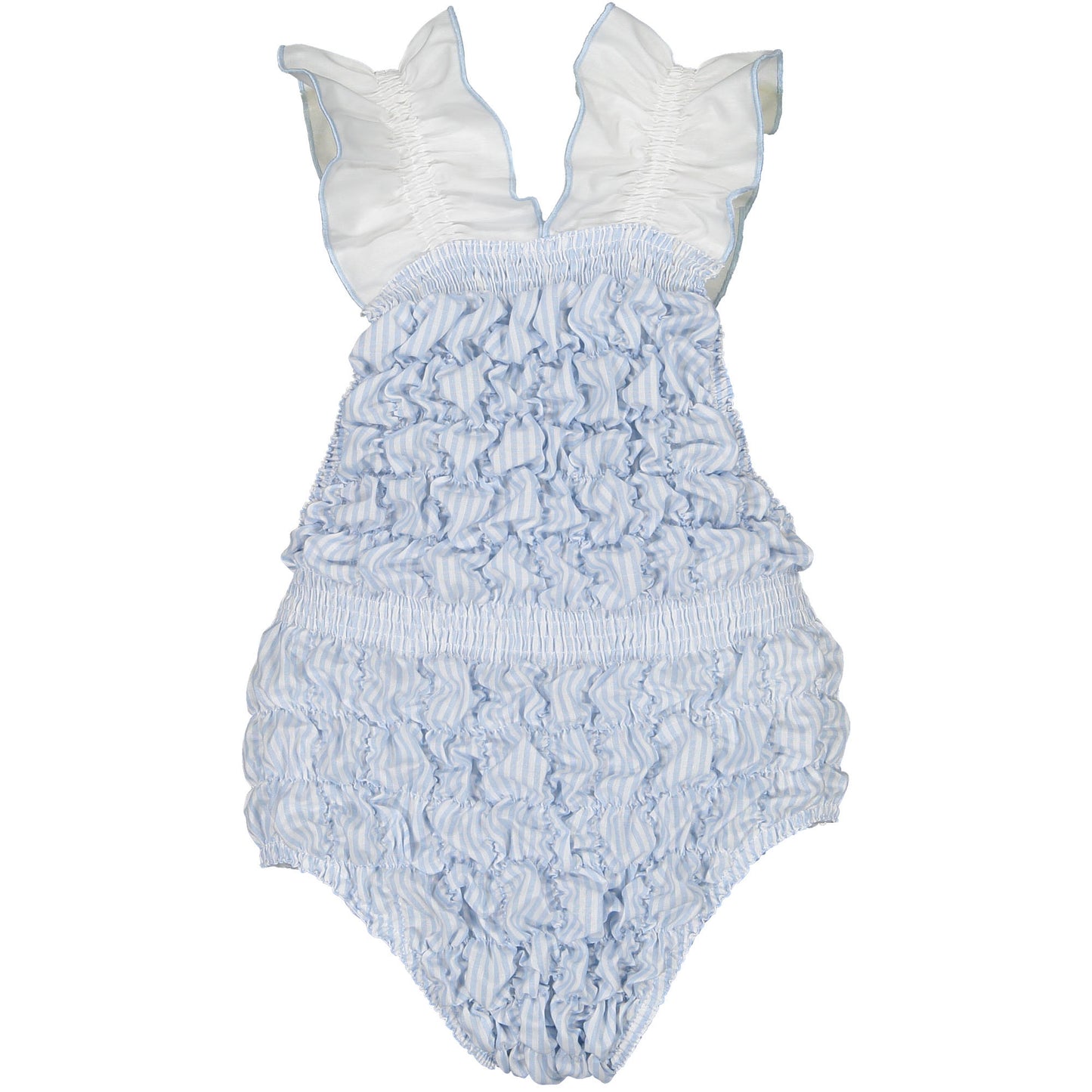 Water Stripes Cotton Frilled Swimsuit