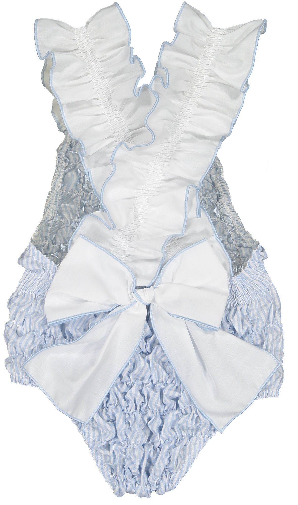 Water Stripes Cotton Frilled Swimsuit