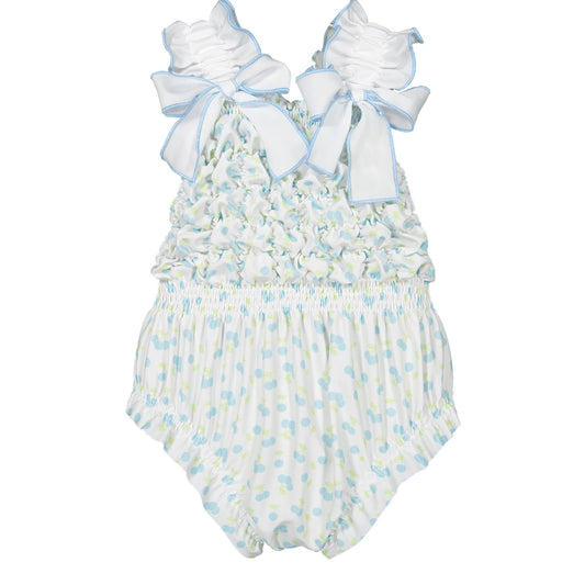 Blue Cherries Frilled Swimsuit