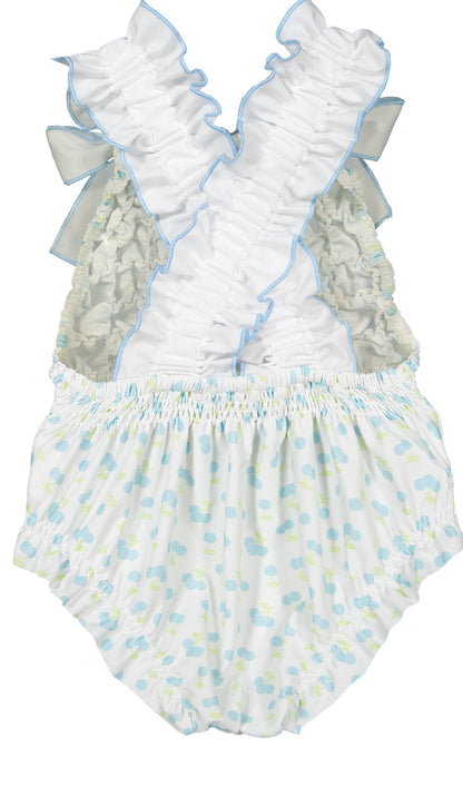 Blue Cherries Frilled Swimsuit