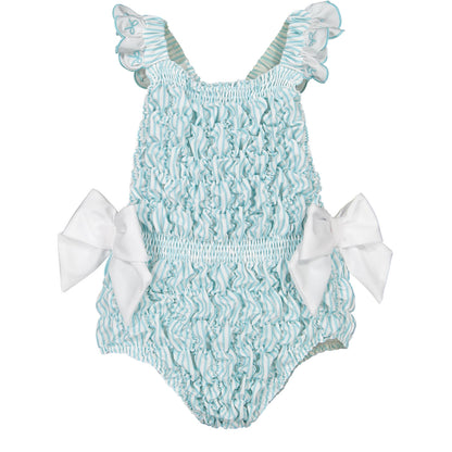 SAMPLE Classic Blue Stripes Frilled Swimsuit