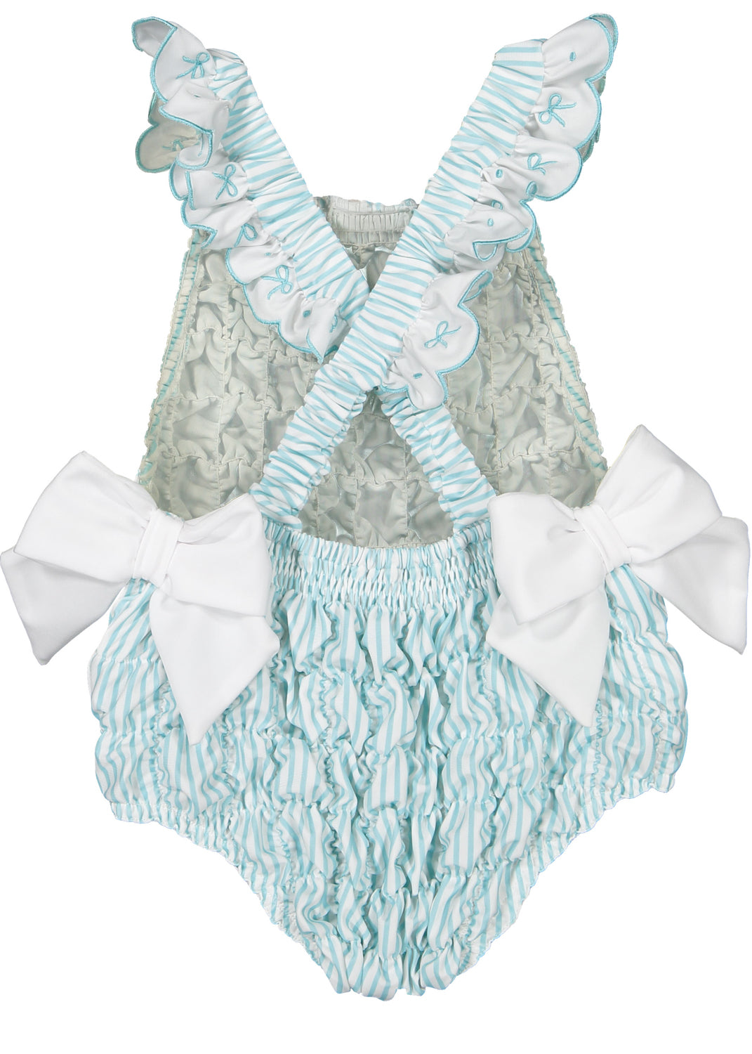 SAMPLE Classic Blue Stripes Frilled Swimsuit
