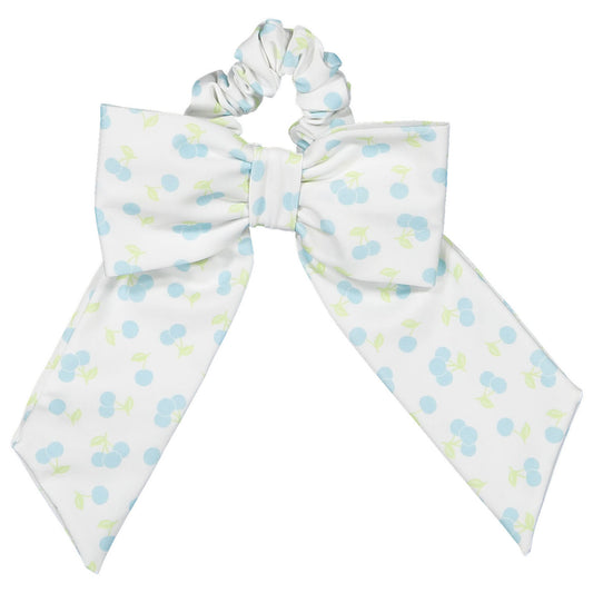 Blue Cherries Lycra Scrunchie