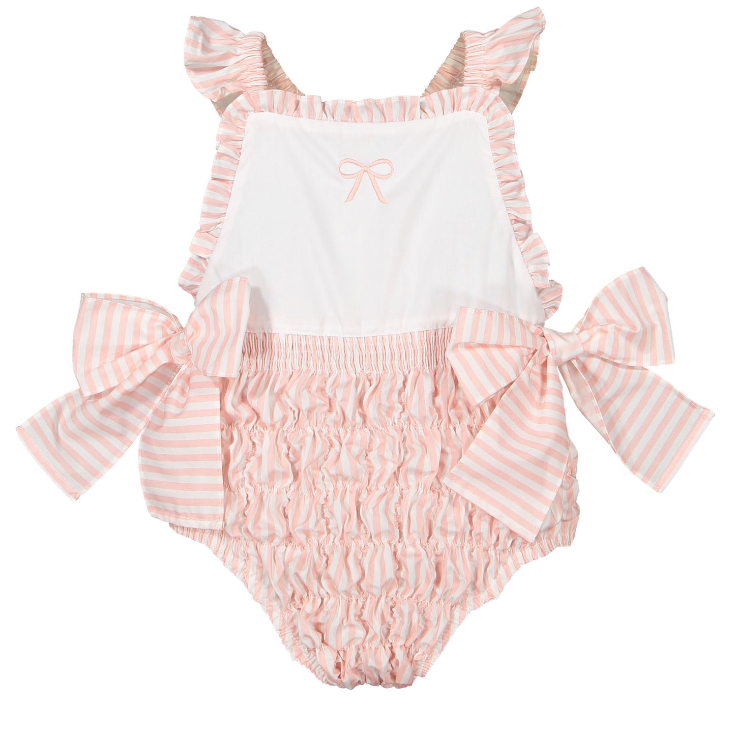 Flamingo Stripes Cotton Frilled Swimsuit