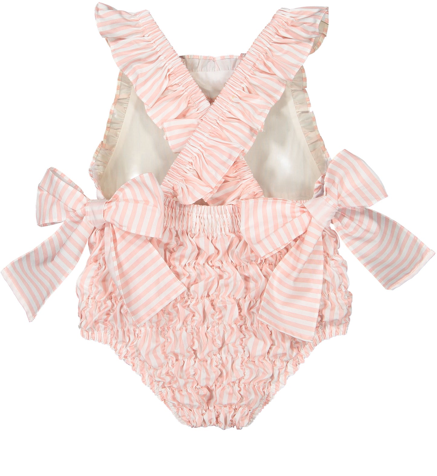 Flamingo Stripes Cotton Frilled Swimsuit