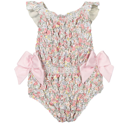 PRE ORDER Pink Floral Frilled Swimsuit