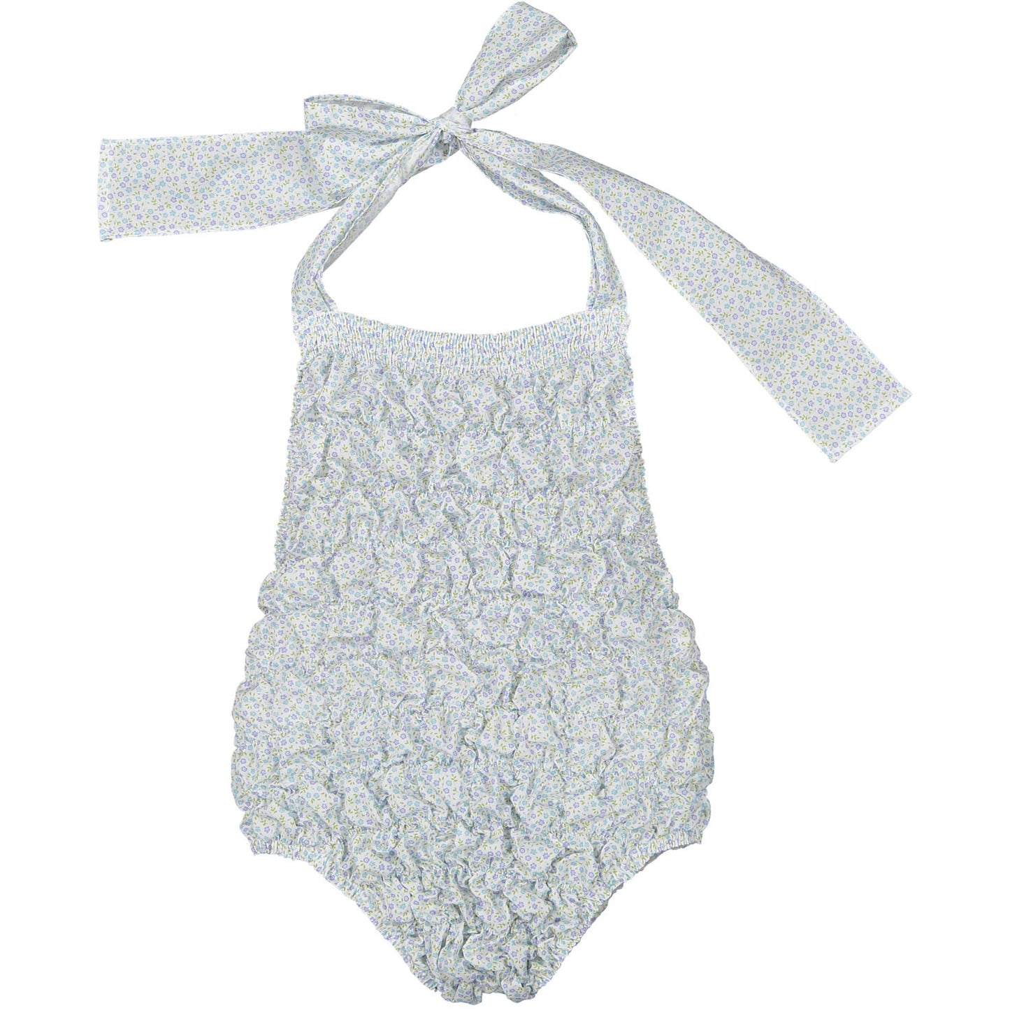 SAMPLE Blue Blossoms Cotton Frilled Swimsuit