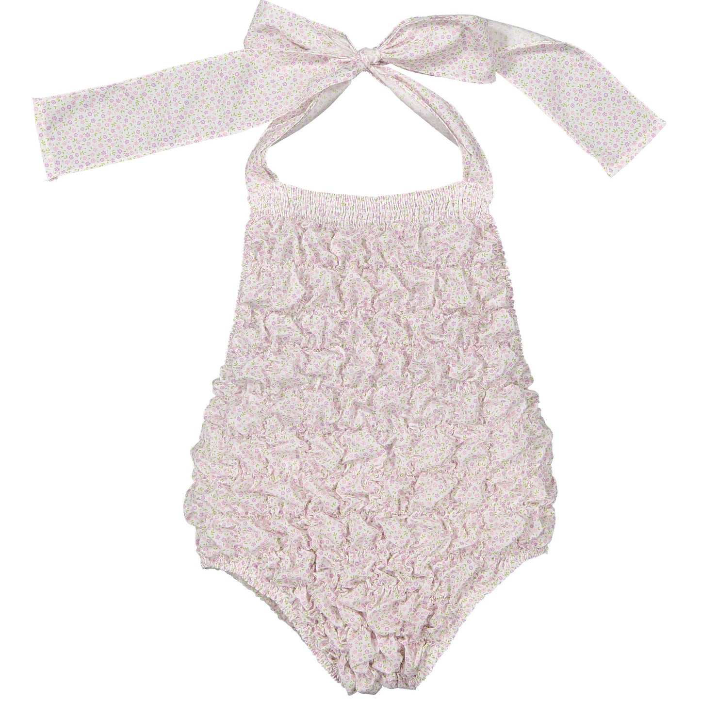 Pink Blossoms Cotton Frilled Swimsuit