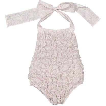 Pink Blossoms Cotton Frilled Swimsuit