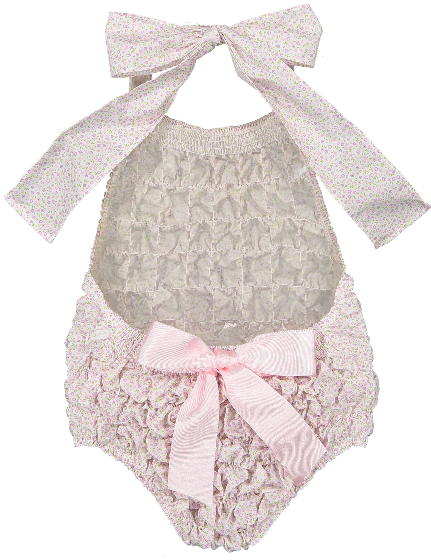 Pink Blossoms Cotton Frilled Swimsuit