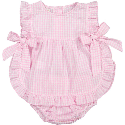 Pink Gingham Baby Set