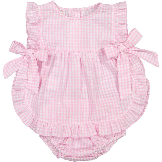Pink Gingham Baby Set