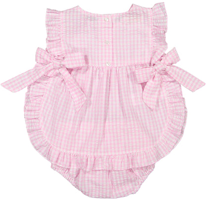 Pink Gingham Baby Set