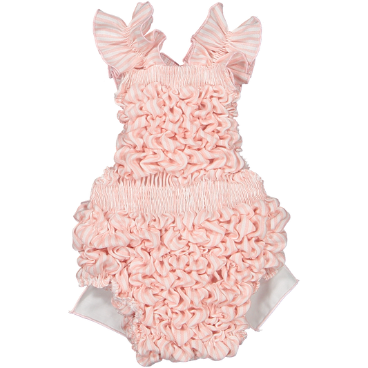 Pink Stripes Frilled Swimsuit