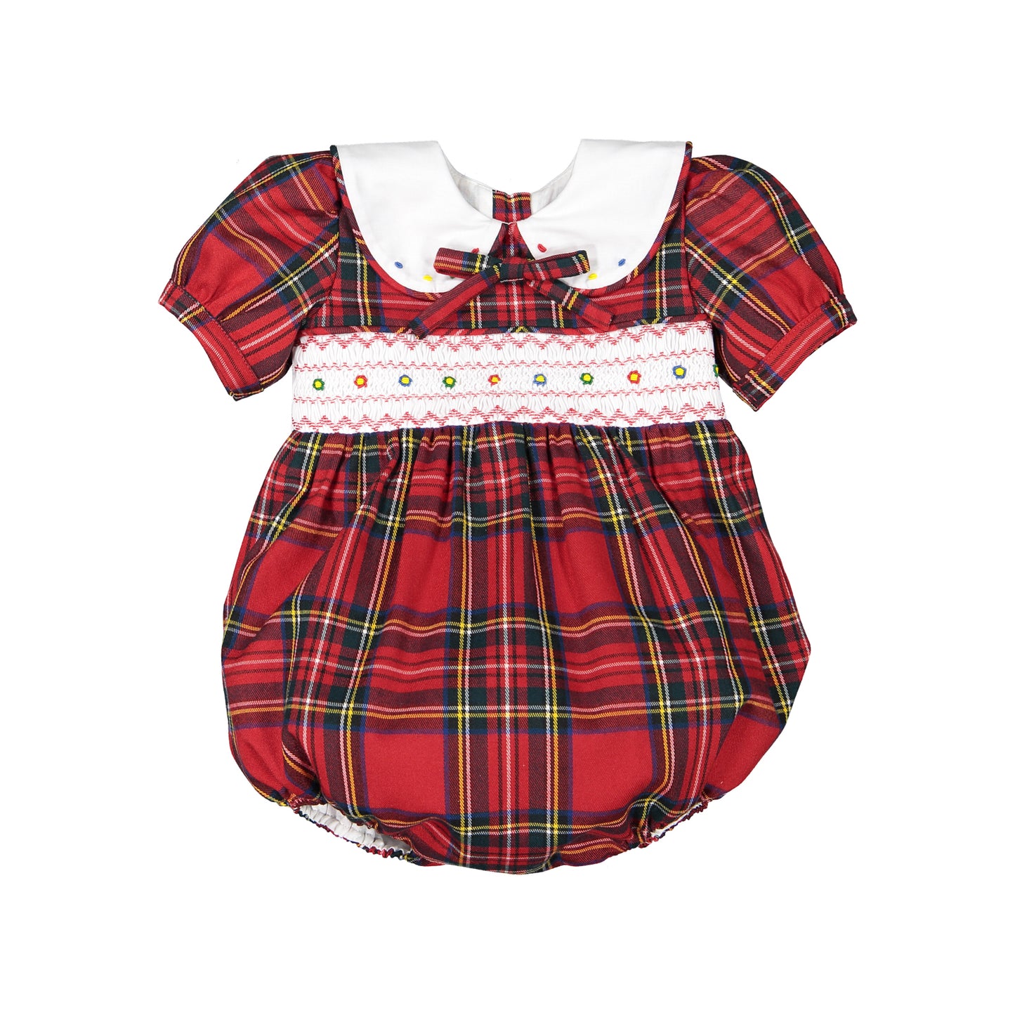 PRE-ORDER North Pole Plaid Smocked Romper