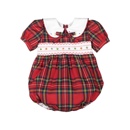 PRE-ORDER North Pole Plaid Smocked Romper