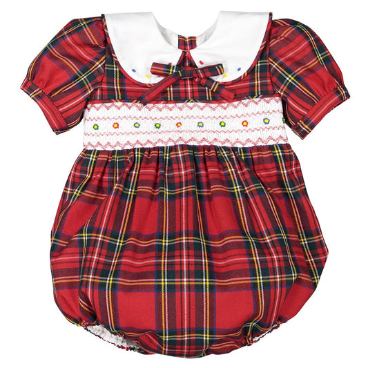 PRE-ORDER North Pole Plaid Smocked Romper